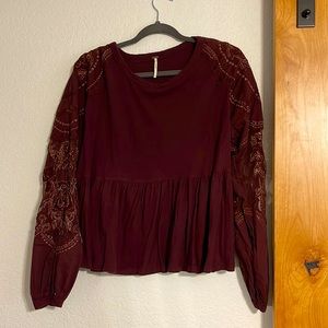 Free people loose peplum Top